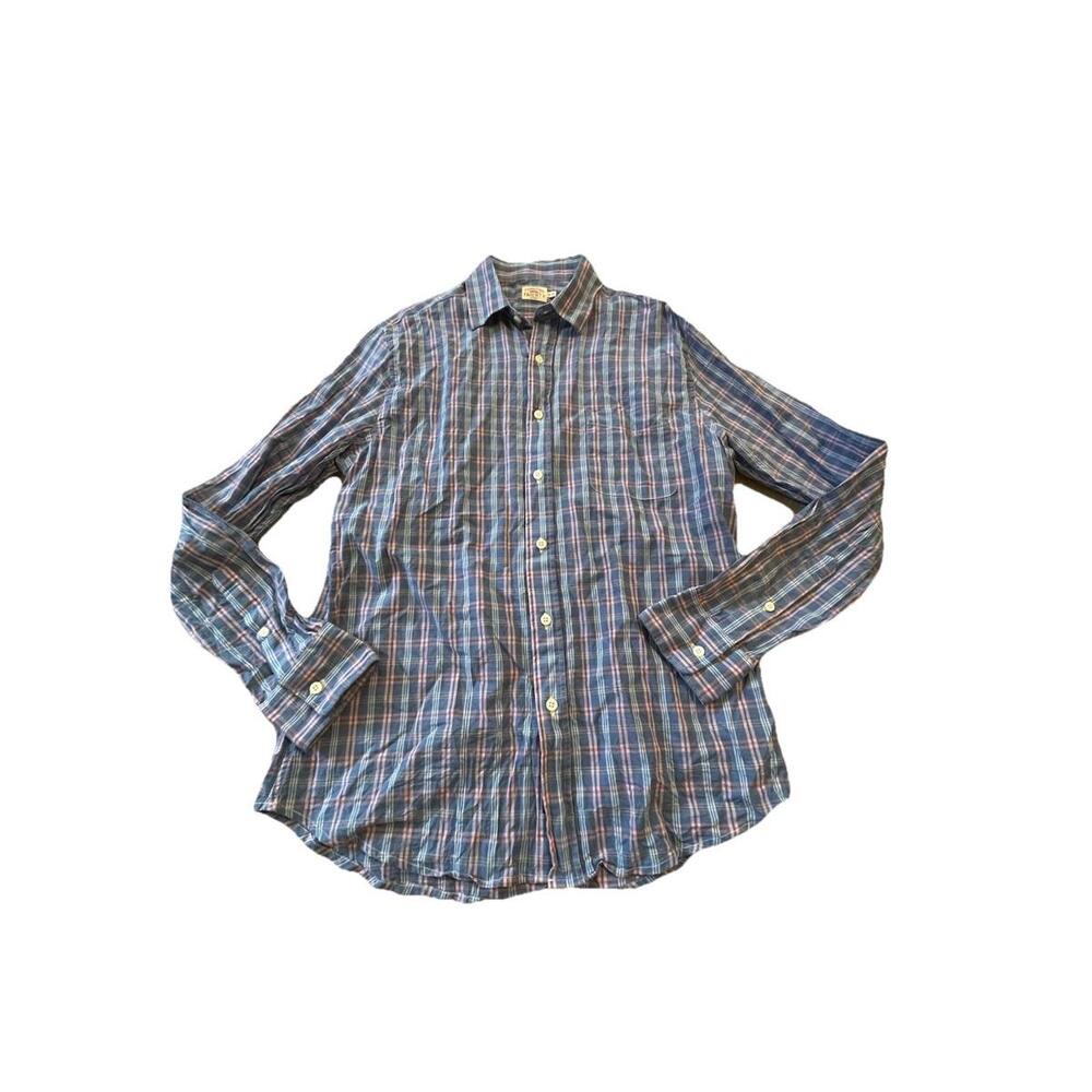 Faherty The Movement Shirt Mens Size Medium Blue  Plaid Button Up Light Size H72